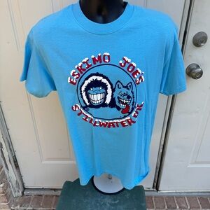 Hanes Beefy, Light Blue, Short Sleeve, Eskimo Joe’s Shirt, Size Medium